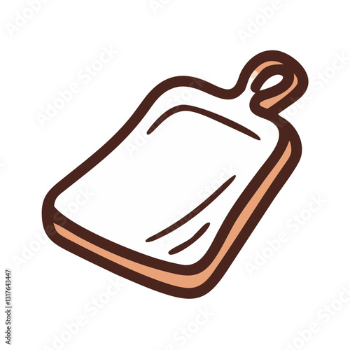 Cutting board icon, kitchen preparation tool, culinary concept