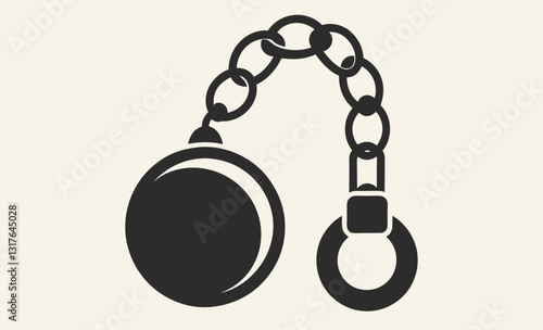 Shackle silhouette, shackle icon vector isolated on white 