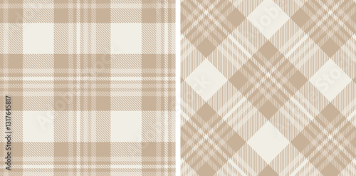 Pastel Seamless Tartan in Vivid Putty tones Fabric Design