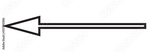 Set of long arrow vector, icon. red horizontal double side arrow. Straight long arrow vector icon set. Long arrows left and right in flat style. Long arrow silhouette, symbol, icon
