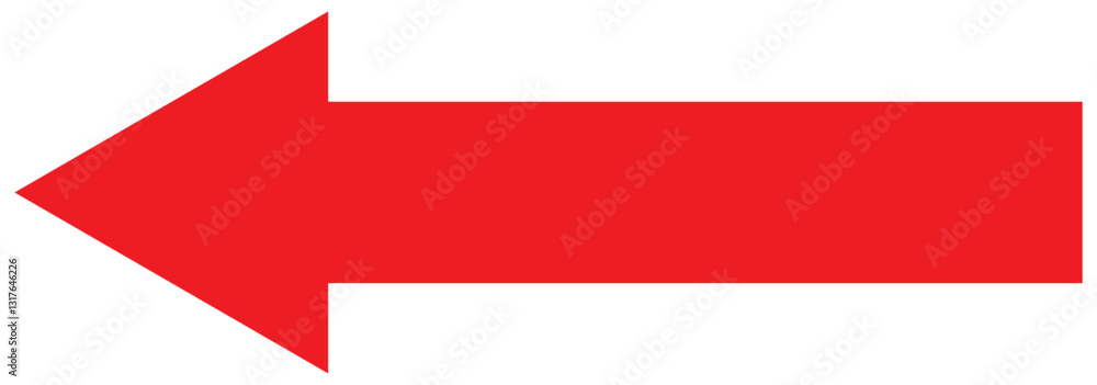 Red arrow. Right pointing arrow. Straight large solid long red arrow icon. Vector illustration. Red arrow. Right pointing arrow. Straight large solid long red arrow icon. Vector illustration.