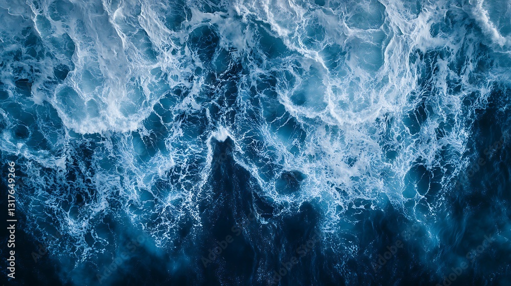 Naklejka premium Aerial view ocean waves images