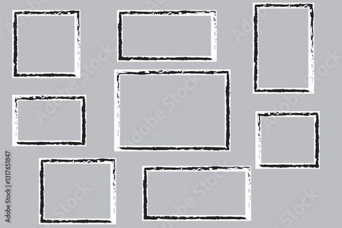 Wallpaper Mural Photo frames. Collection Photo frames, isolated. Template mockup photo frame different shapes. Transparent background. Vector illustration Torontodigital.ca