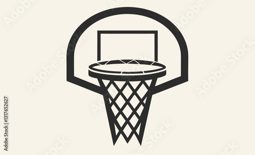 Basketball hoop silhouette vector illustration, basketball hoop icon template.