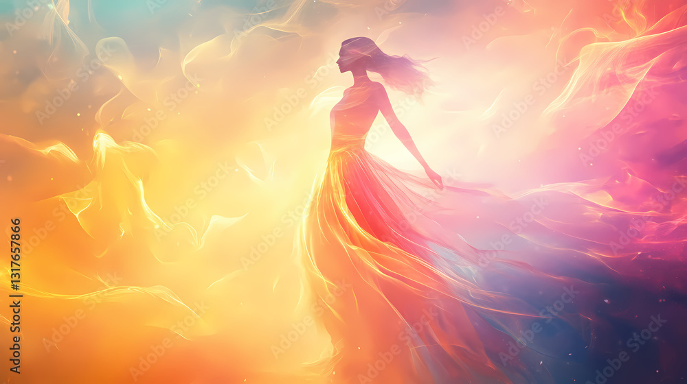 custom made wallpaper toronto digitalAbstract ethereal female figure. Ethereal Light. Illustration