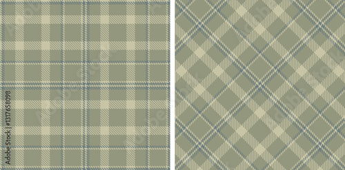 Cool Putty Seamless Tartan with Soft Cement accents Fabric Design
