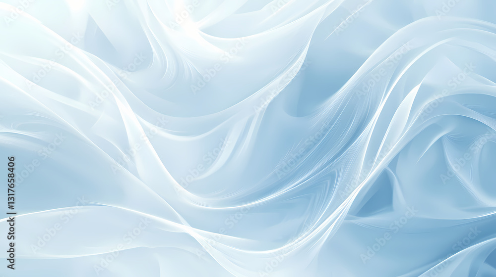 Obraz premium Abstract swirls of light blue and white creating a soft and ethereal look. Ethereal Light. Illustration