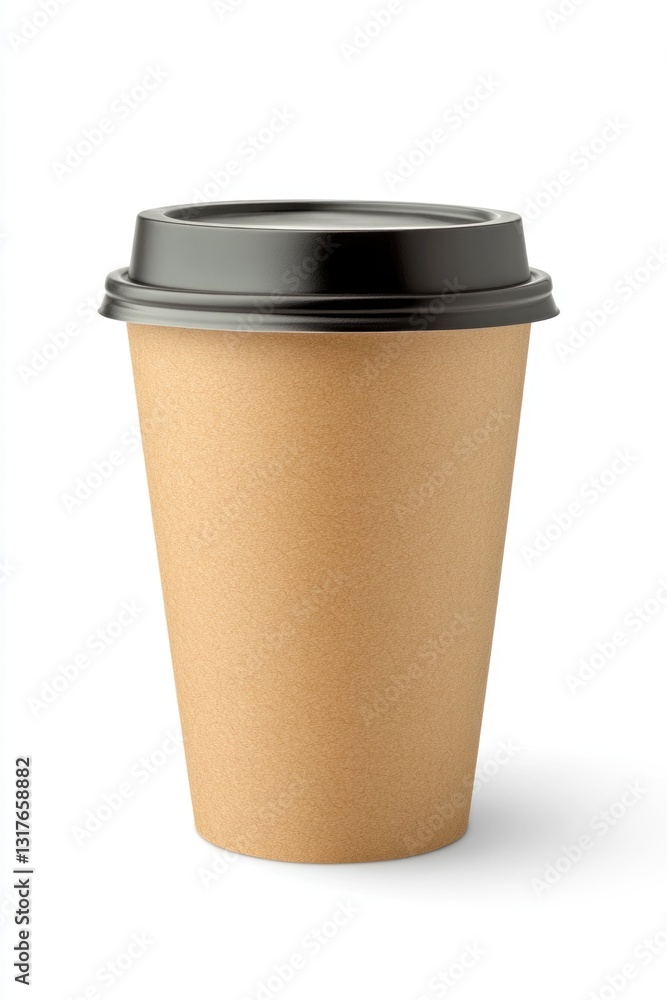 Minimalist Blank Kraft Coffee Cup. paper cup, Takeaway paper coffee cup isolated on white background, Blank take away kraft coffee cup Minimalist Blank Kraft Coffee Cup. paper cup, Takeaway paper coffee cup isolated on white background, Blank take away kraft coffee cup