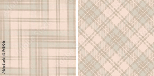 Pastel Seamless Tartan in Iridescent Putty tones Fabric Design