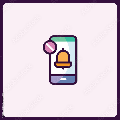 Muted Notifications: Mobile Interface Design Featuring A Crossed-Out Bell Icon