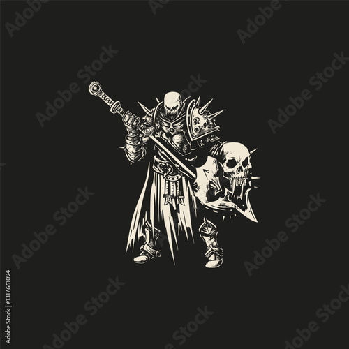 mighty executioner design vector template illustration