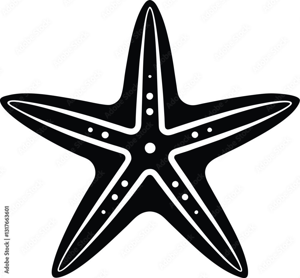 Silhouette of a starfish, starfish vector illustration Silhouette of a starfish, starfish vector illustration