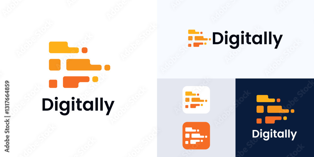 Letter D data logo icon design, Simple modern icon D integrated with data sign, Letter D digital vector illustration, Initial D logo for Business, Technology, Digital, Data, Software, Pixel, Visual. Letter D data logo icon design, Simple modern icon D integrated with data sign, Letter D digital vector illustration, Initial D logo for Business, Technology, Digital, Data, Software, Pixel, Visual.