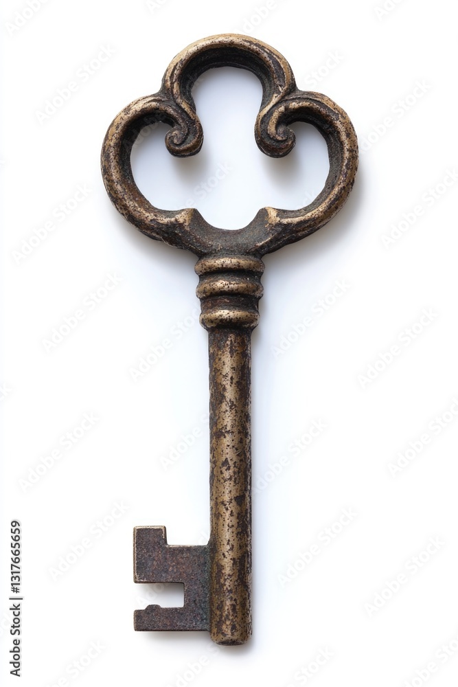 Old key isolated on white background with clipping path Old key isolated on white background with clipping path