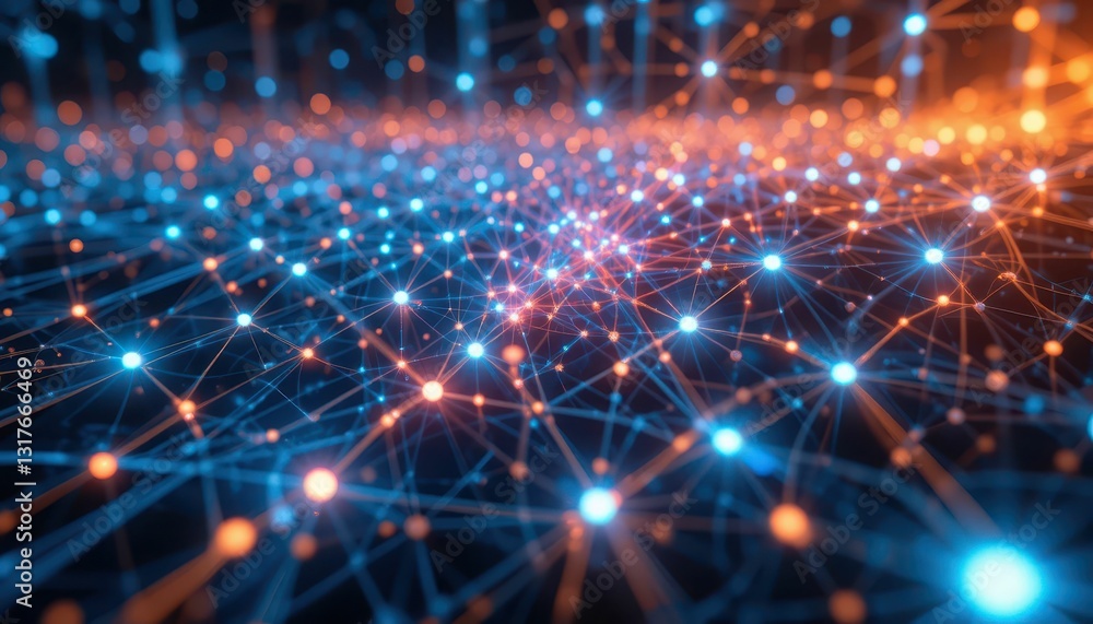 Fototapeta premium Abstract Digital Background with Network Connections and Data Points