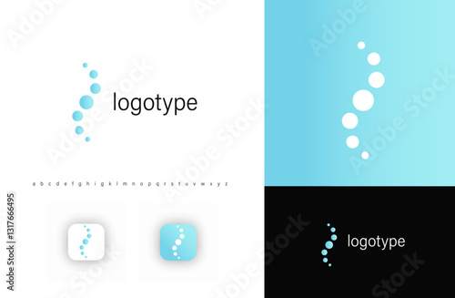 Abstract spinal column logo, symbolizing health, posture, wellness. Perfect for chiropractors, physiotherapy clinics, medical research, and DNA analysis. Vector logo