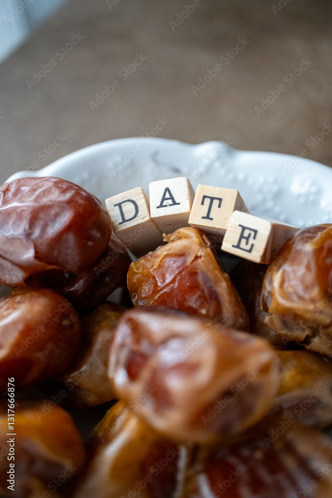 dried fresh dates on a plate macro shot dried fresh dates on a plate macro shot