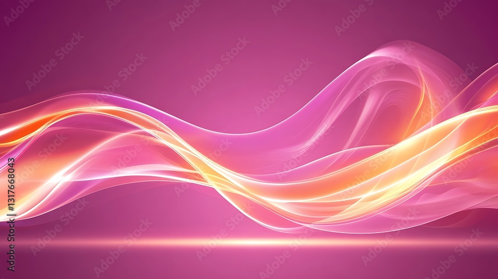 Obraz premium Abstract flowing ribbons of light across a solid colored background