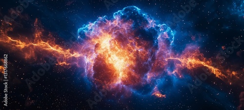 Wallpaper Mural A vibrant nebula swirling with gradient colors, illuminated by distant starlight and sparkling cosmic dust. Torontodigital.ca