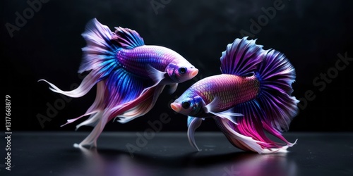 Vibrant fighting Betta fish