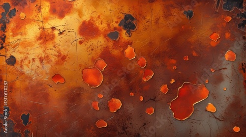 Vibrant,-distressed metallic background with a predominantly warm orange and reddish-brown hue