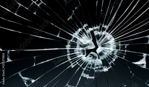 Wallpaper Mural Broken glass texture overlay. Royalty high-quality free best stock of Broken glass on black background Torontodigital.ca