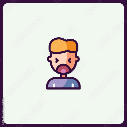Flat design icon depicting a crying person with minimalist features