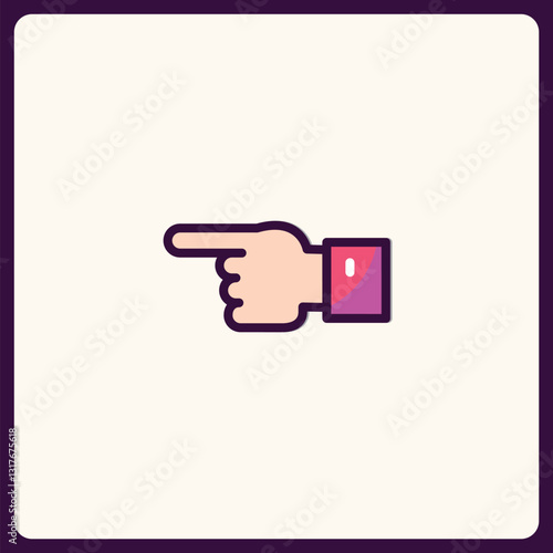 Elegant finger gesturing direction illustration for graphic composition