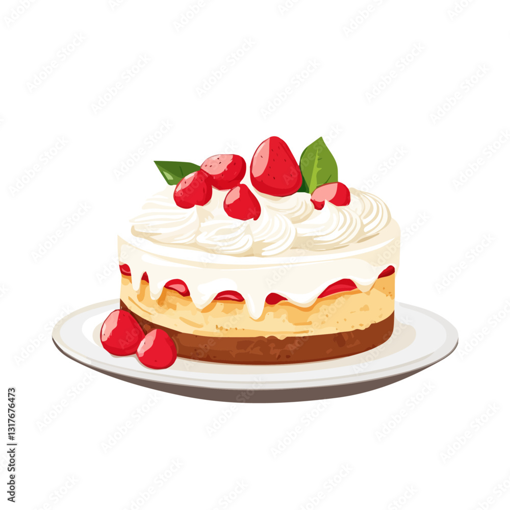 2D flat vector illustration Birthday cake icon isolated on a white background.
2D flat vector illustration Birthday cake icon isolated on a white background.