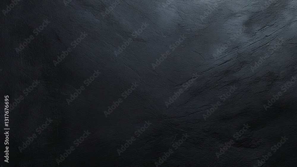 Naklejka premium Black plaster close up minimalistic design. Chalkboard mock up. Black wall close up background.