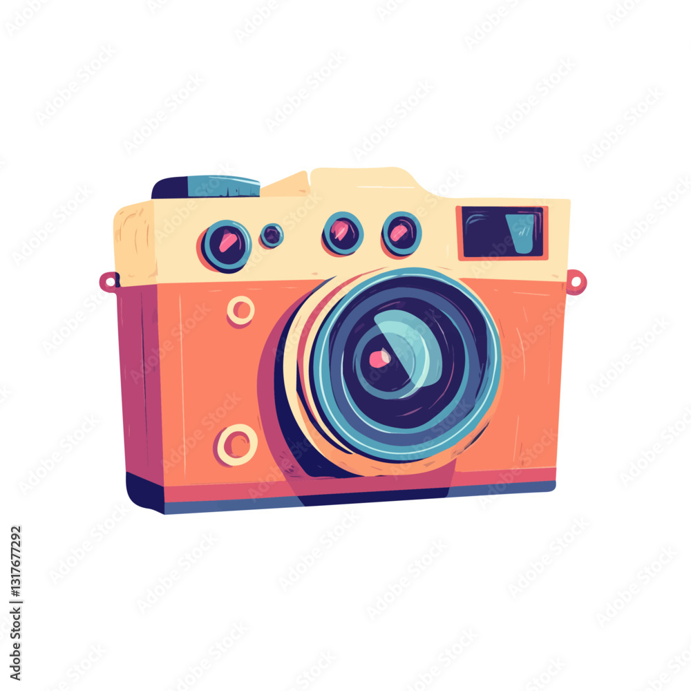 2D flat vector illustration Camera icon isolated on a white background.
2D flat vector illustration Camera icon isolated on a white background.