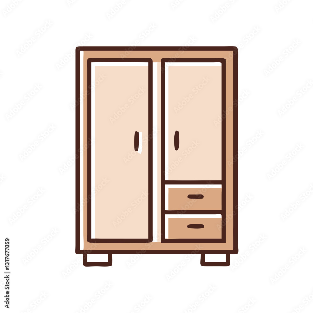 Furniture wardrobe closet icon, minimalist illustration concept Furniture wardrobe closet icon, minimalist illustration concept
