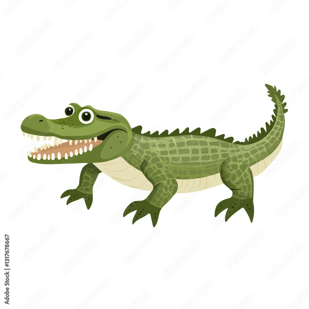 2D flat vector illustration Crocodile icon isolated on a white background.
2D flat vector illustration Crocodile icon isolated on a white background.