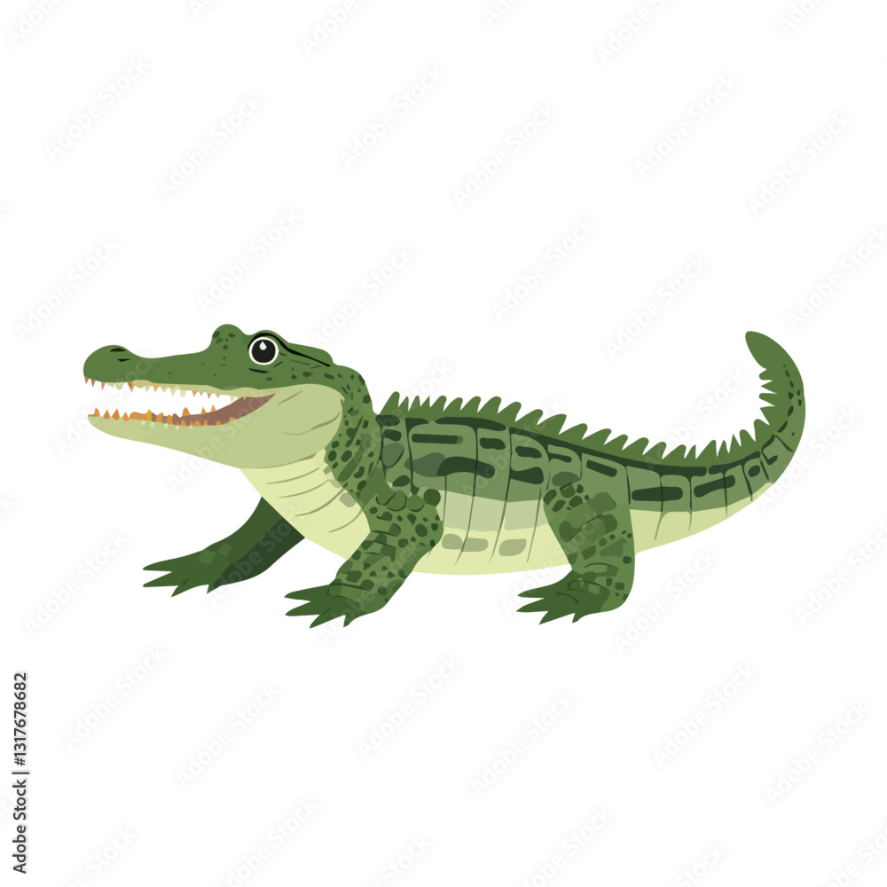 2D flat vector illustration Crocodile icon isolated on a white background.
2D flat vector illustration Crocodile icon isolated on a white background.