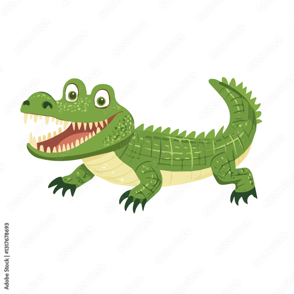 2D flat vector illustration Crocodile icon isolated on a white background.
2D flat vector illustration Crocodile icon isolated on a white background.