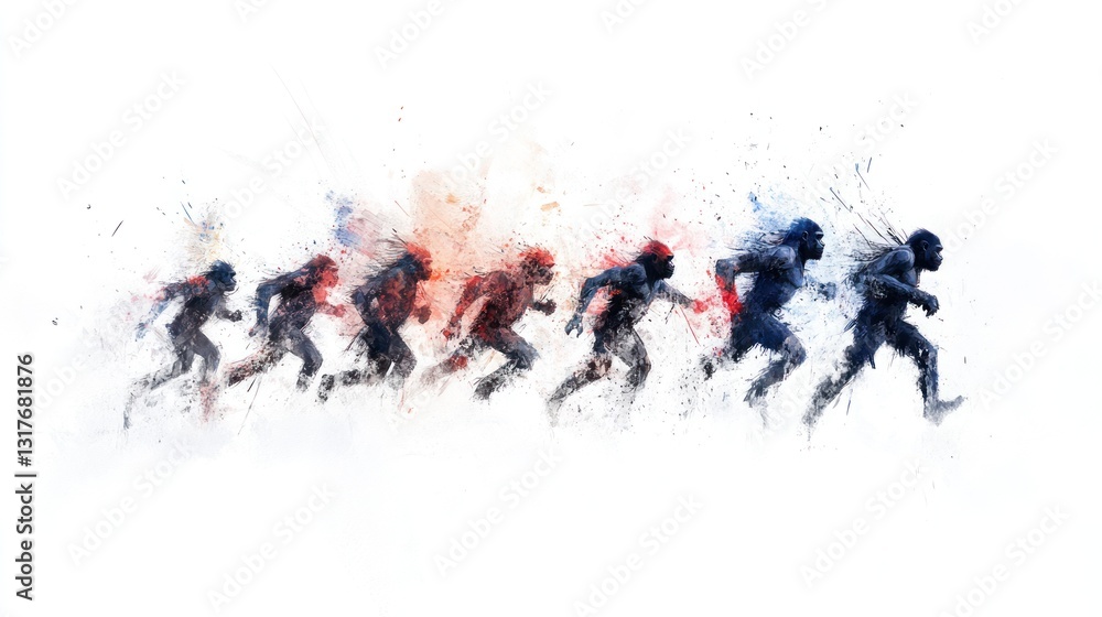 Fototapeta premium Gorilla Canvas Art Collection in Watercolor Style