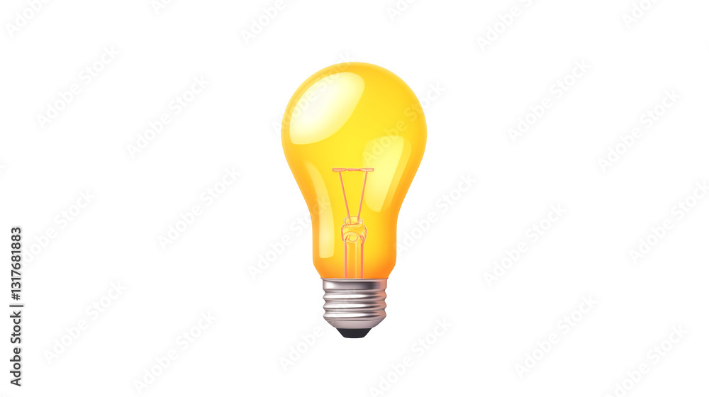 Bright Yellow Light Bulb Idea Innovation Concept Energy Efficiency Glowing Illumination Electric Power Modern Design 3D Rendering Bright Yellow Light Bulb Idea Innovation Concept Energy Efficiency Glowing Illumination Electric Power Modern Design 3D Rendering