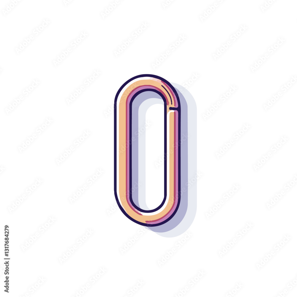 2D flat vector illustration Paperclip icon isolated on a white background.
2D flat vector illustration Paperclip icon isolated on a white background.