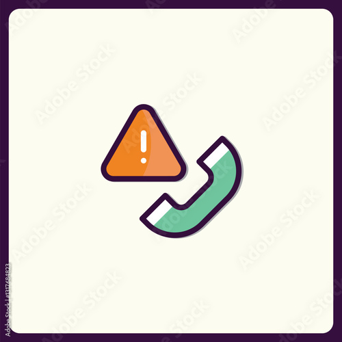Telephone notification icon indicating an issue with a call or connection