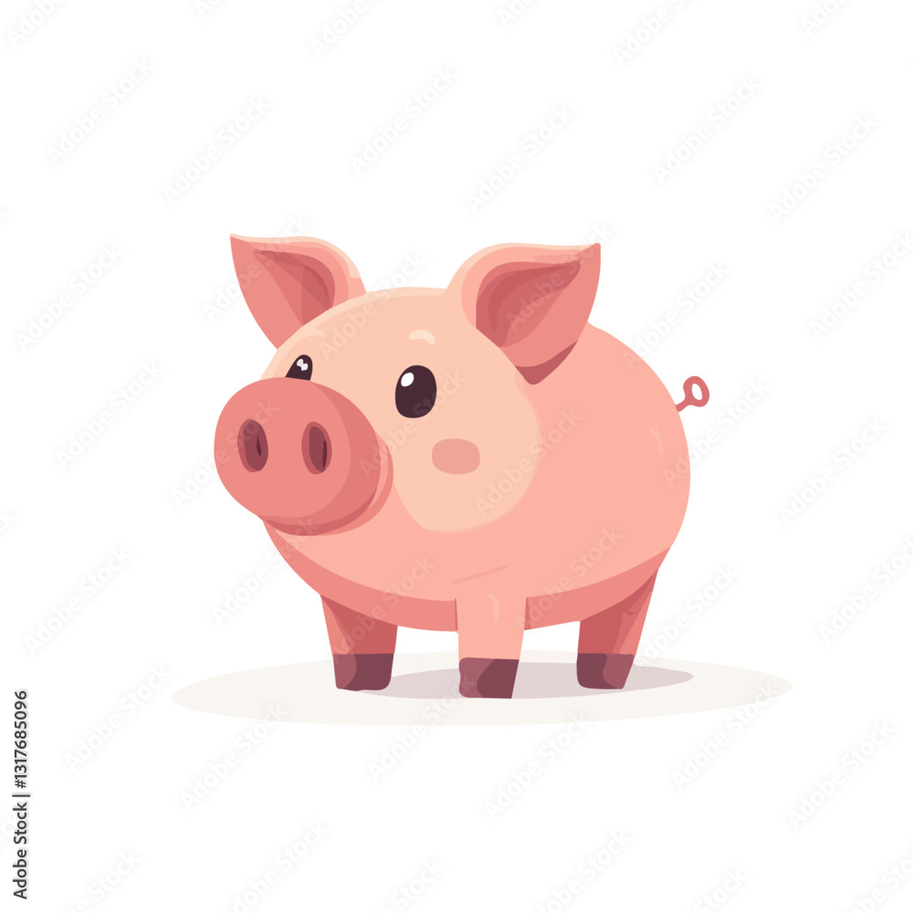 2D flat vector illustration Piggy Bank icon isolated on a white background.
2D flat vector illustration Piggy Bank icon isolated on a white background.