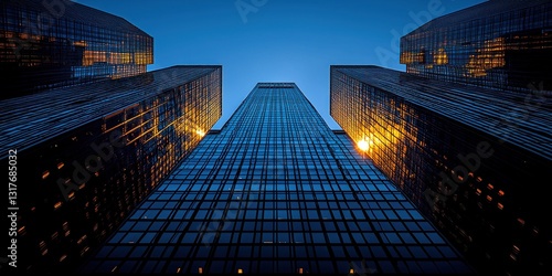Modern Skyscrapers Silhouette at Dawn