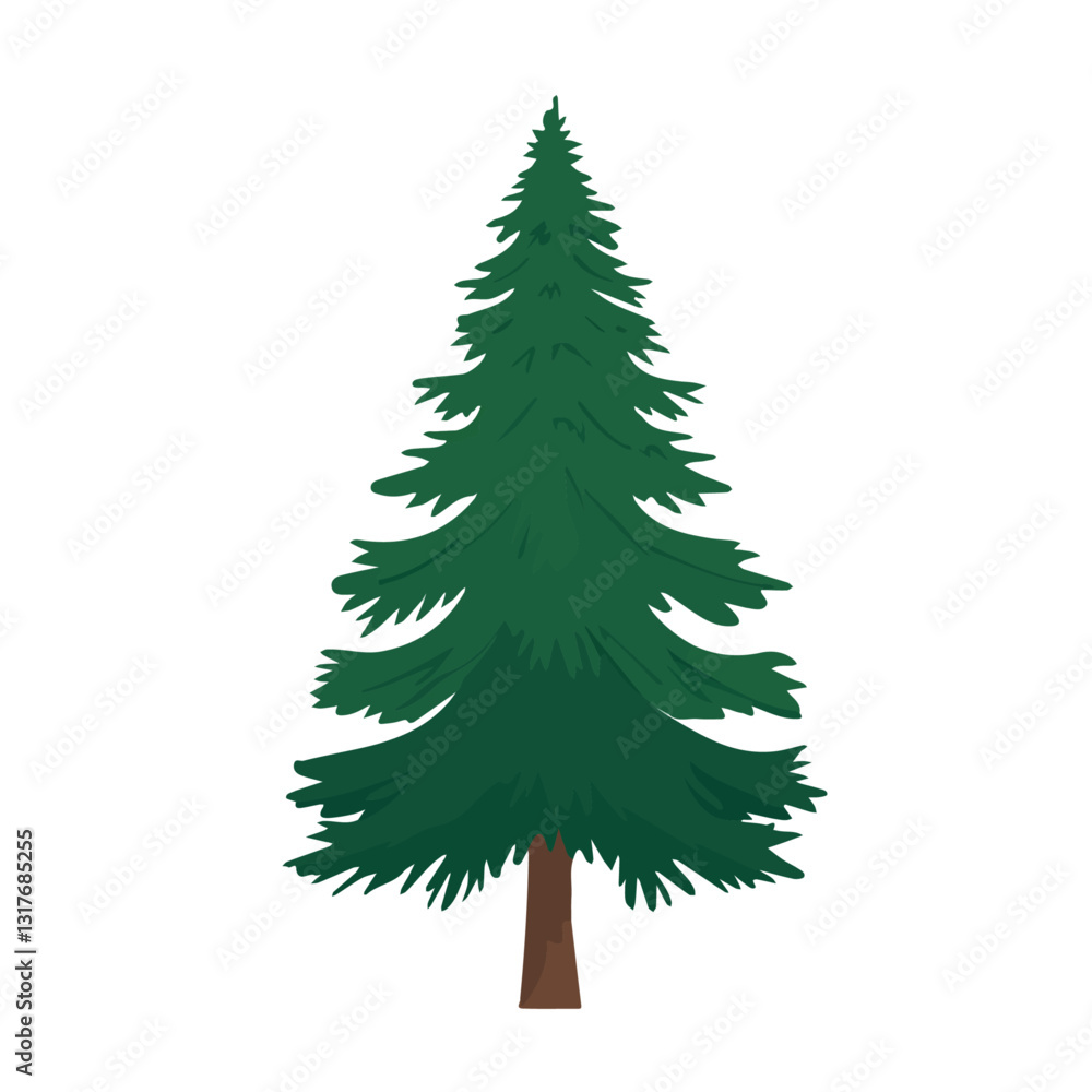 2D flat vector illustration Pine Tree icon isolated on a white background.
2D flat vector illustration Pine Tree icon isolated on a white background.