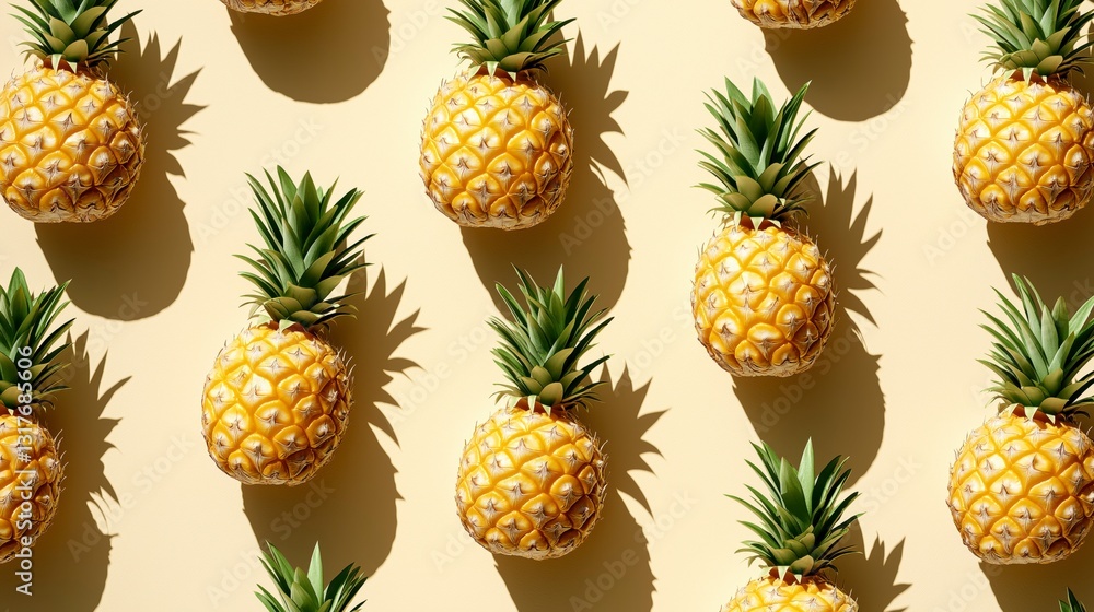 Fresh pineapples pattern with shadow Fresh pineapples pattern with shadow