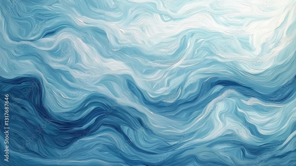 Flowing blues and whites create a swirling, abstract wave-like texture Flowing blues and whites create a swirling, abstract wave-like texture