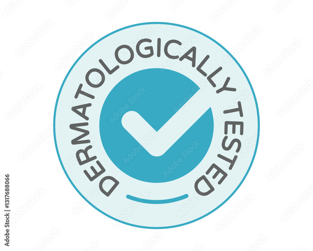 Dermatologically Tested Blue Checkmark High Quality Vectorial Graphic Dermatologically Tested Blue Checkmark High Quality Vectorial Graphic