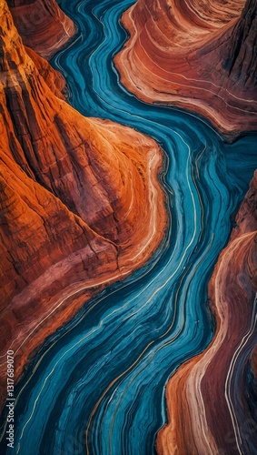 Abstract background with colorful contour lines resembling a canyon.