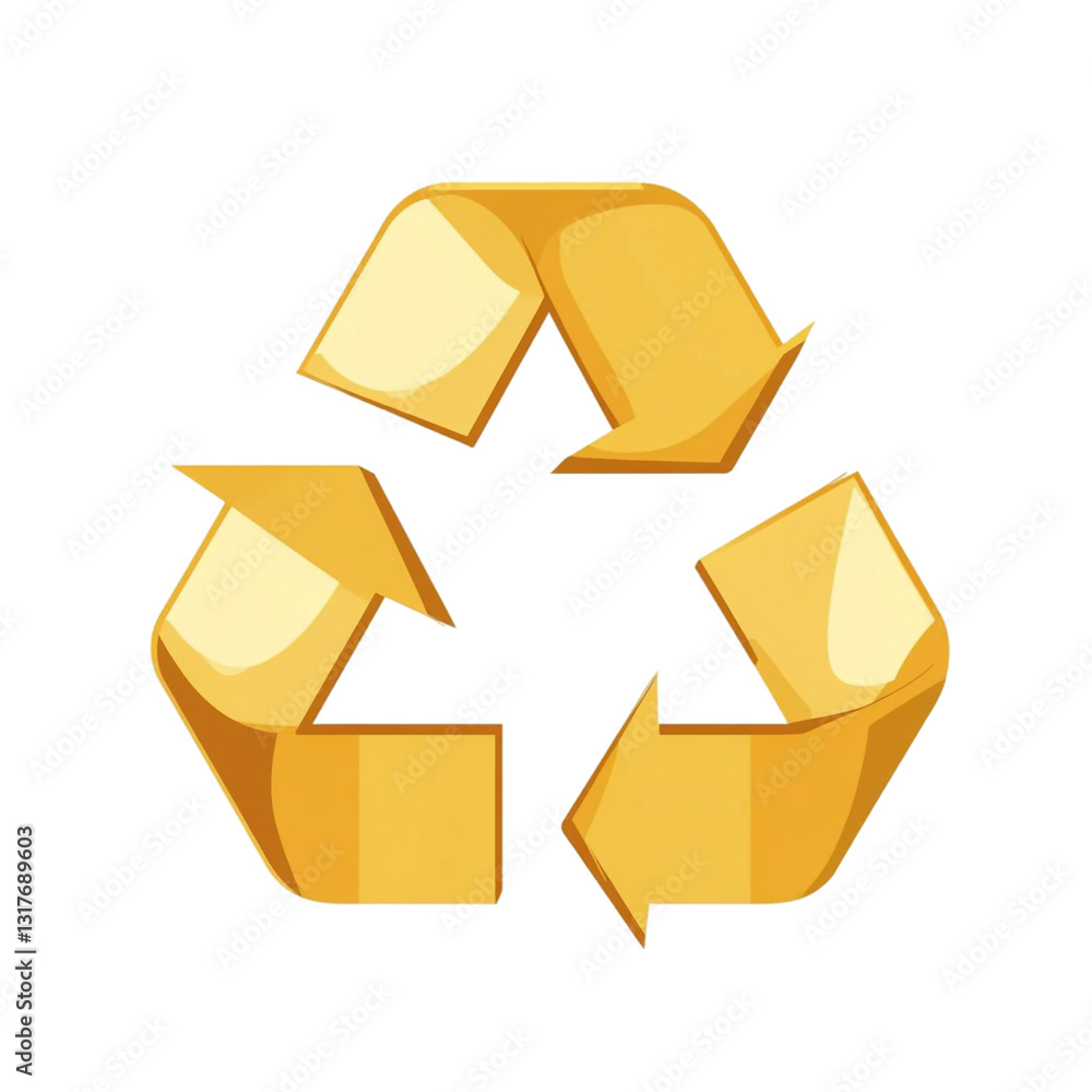 Golden Recycle Symbol Eco Friendly Design Golden Recycle Symbol Eco Friendly Design