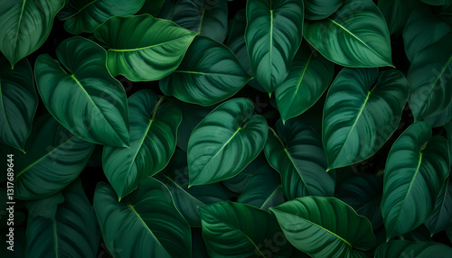 Wallpaper Mural Lush Green Tropical Leaves Background for Nature and Botanical Designs Torontodigital.ca