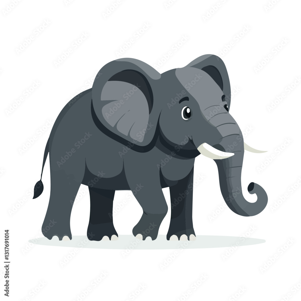 2D flat vector illustration Elephant icon isolated on a white background.
2D flat vector illustration Elephant icon isolated on a white background.