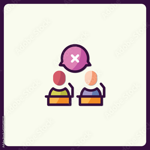 Rejection of dialogue concept represented by icon in communication forum